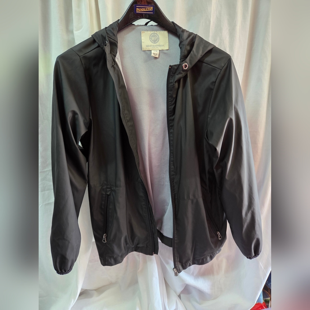 Black Waterproof Hooded Jacket